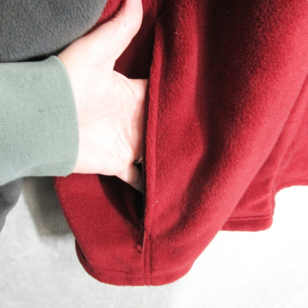 Columbia Mens 3X Fleece Jacket Gray Red Colorblock Full Zip Mock Neck - Picture 5 of 10